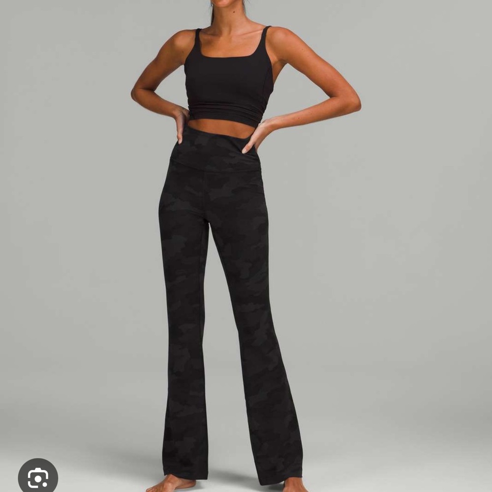 lululemon athletica groove Black Camo Flare super High-Rise Pants